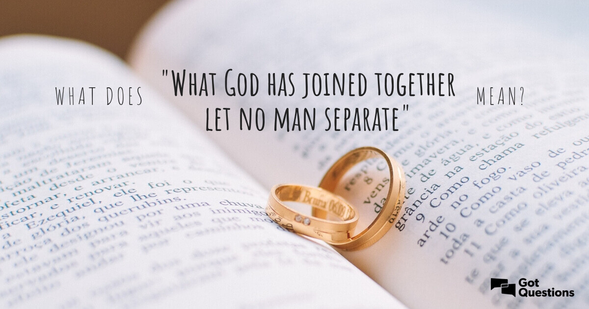 What does “what God has joined together, let no one separate” mean? |  GotQuestions.org
