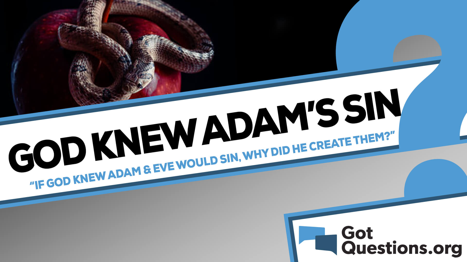 If God knew that Adam and Eve would sin, why did He create them? GotQuestions